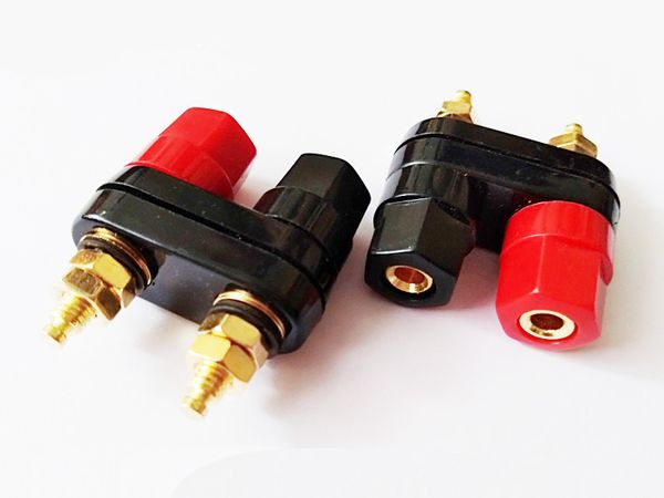 Connettori, placcato in oro Amplificatore altoparlante Terminal Binding Post Spina a banana Jack Connector/5PCS