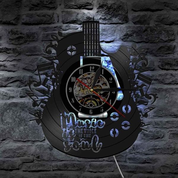 Orologi da parete Guitar Unique Music Record Orologio Taglio laser Soul Watch Rock Band Home Decor Regalo per fanWallWall