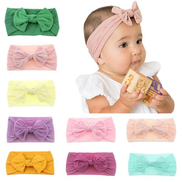 Baby, Kids Premaman Cravatte Europee e americane super morbide in nylon con fiocco elastico per capelli largo Accessori per capelli da principessa carini