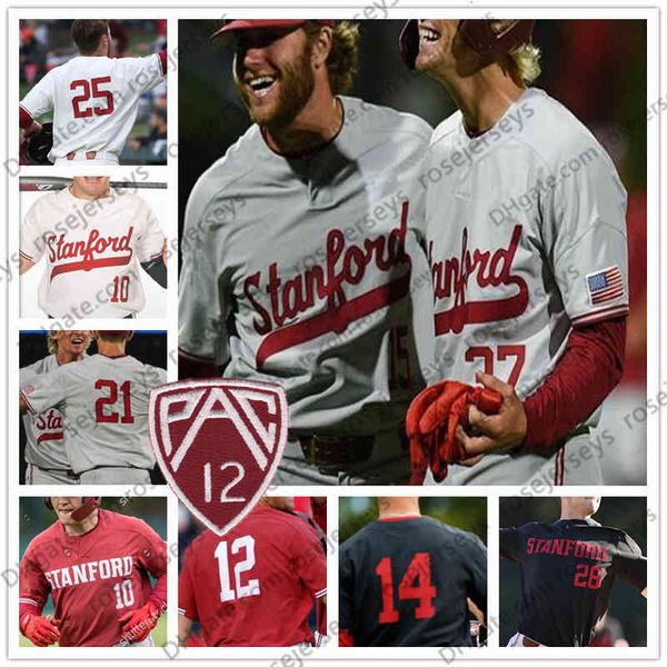 

ncaa stanford cardinal #4 jed lowrie 7 john elway 25 mike mussina white red gray black 2019 vintage baseball jersey 4xl