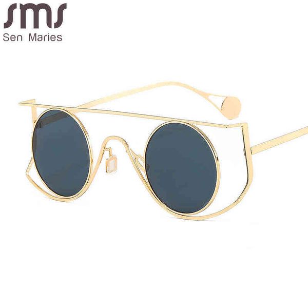 

mannen steampunk zonnebril vrouwen punk ronde voor mannelijke uv400 shades metalen frame mode brillen bril 220614, White;black