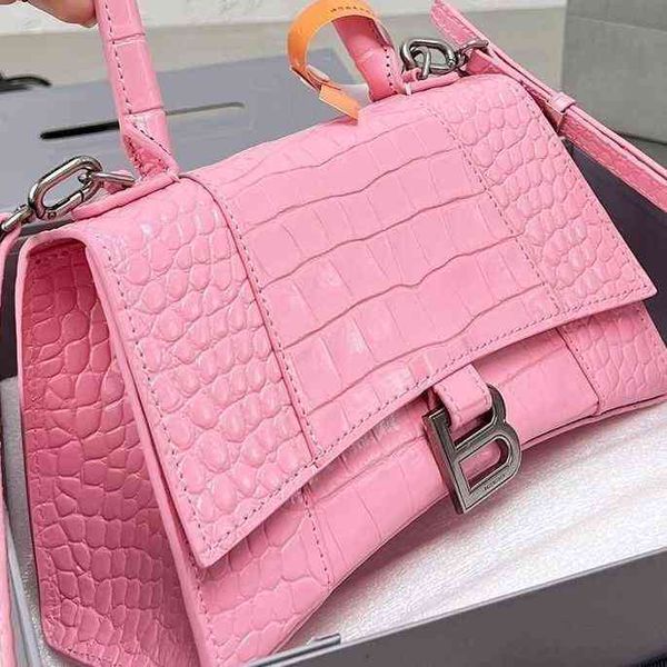 

summer leather premium texture bag women's 2022 new fashion crocodile pattern original plate leather hourglass
