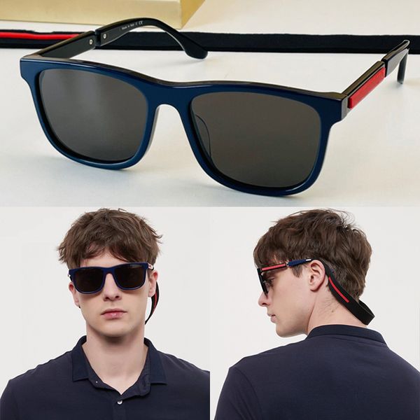 

retro polarized sunglasses temple logo man woman large square frame designer spr04x fashion beach masculino gafas cordino per occhiali linea, White;black