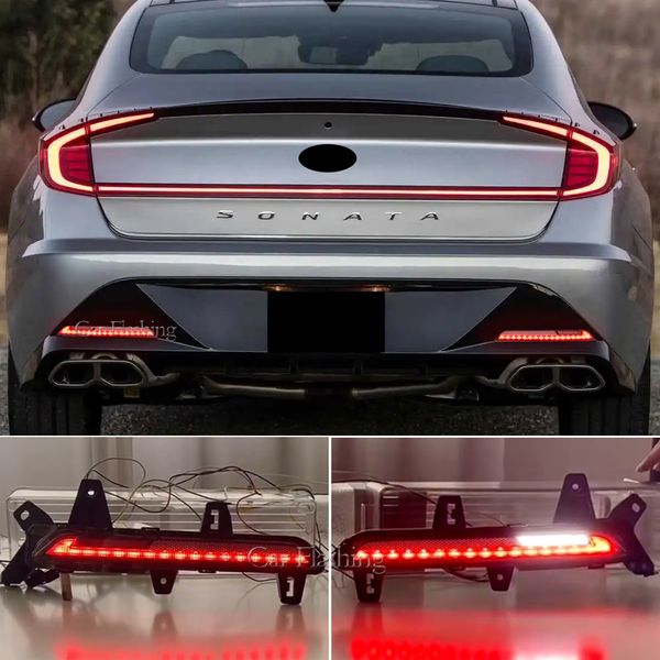

1 pair led dynamic rear bumper reflector light for hyundai sonata 2020 2021 2022 tail fog reversing turn signal braking slamp