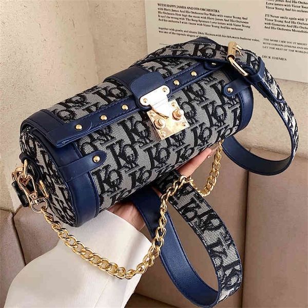 

french minority design chain winter high sense fashion boston cylinder bag purses outlet online