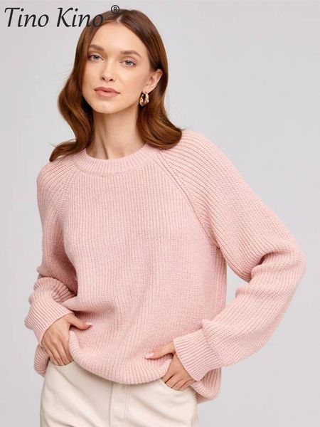 

knitted oneck women's sweater pullover oversied elegant winter ladies thick sweaters casual long sleeve jumper 220816, White;black