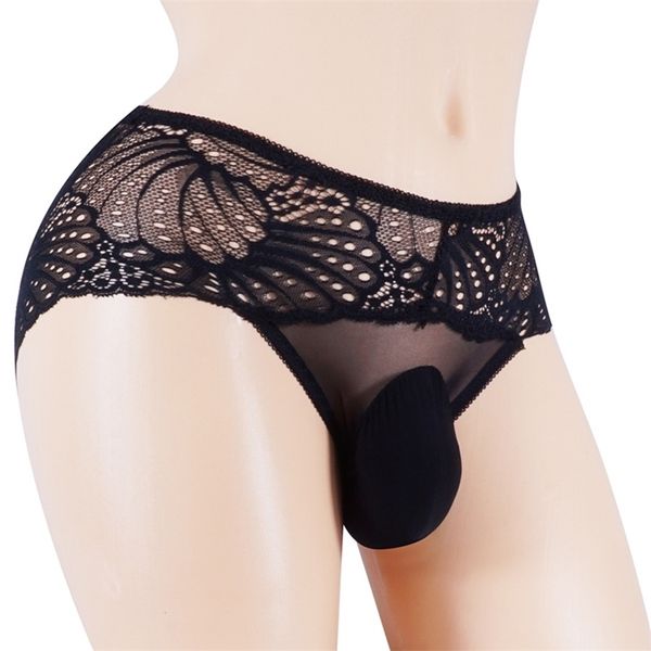 Sexy Männer Spitze THONG TBACK Bikini-Slip Unterwäsche Sissy Pouch Höschen Penis Größe L-2XL homosexuell männer sexy unterwäsche 220425