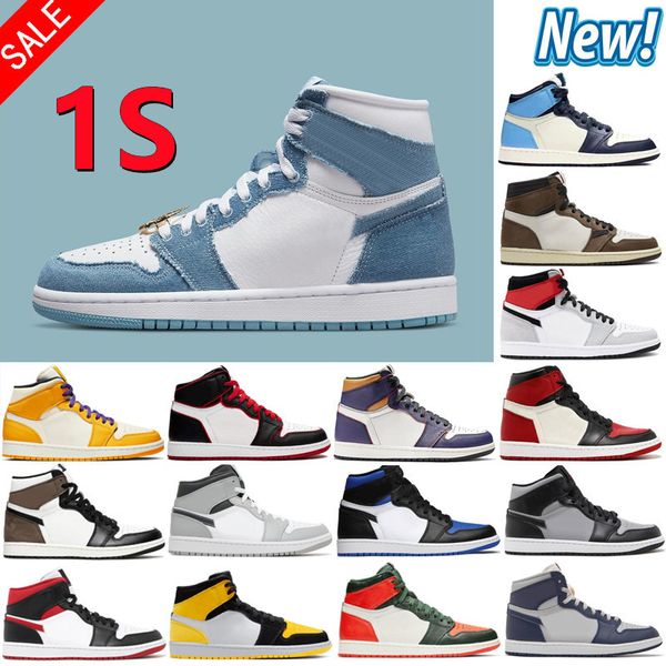 

2022 1s i men women high basketball shoes 1 bordeaux shadow denim oreo university blue dark mocha cat bred hype royal twist obsidian unc