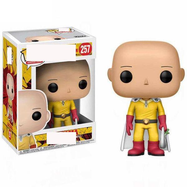 

funko pop figures one punch man hand office decoration model saitama teacher anime peripheral doll 257#