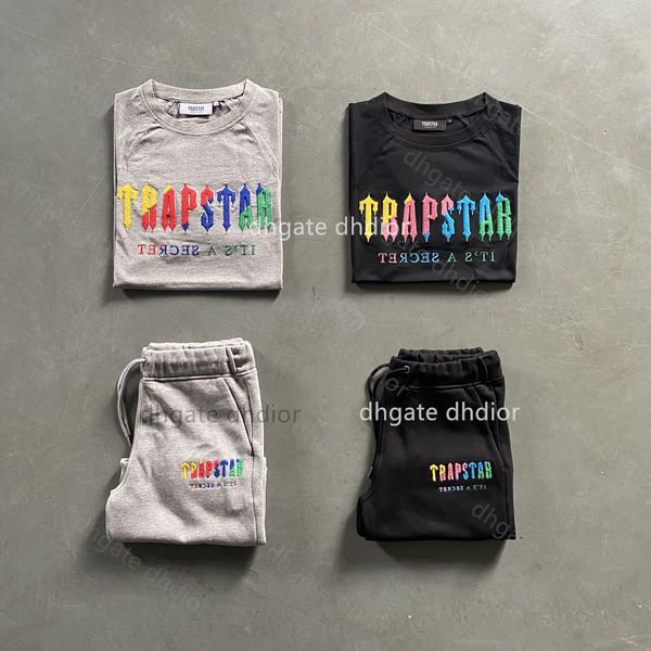 

trapstar t-shirt shorts tee men women summer suit designer shorts all star t-shirts chenille decoded polo candy trapstars shirts, White;black