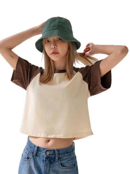 

dazy two tone raglan sleeve tee s7ap#, White