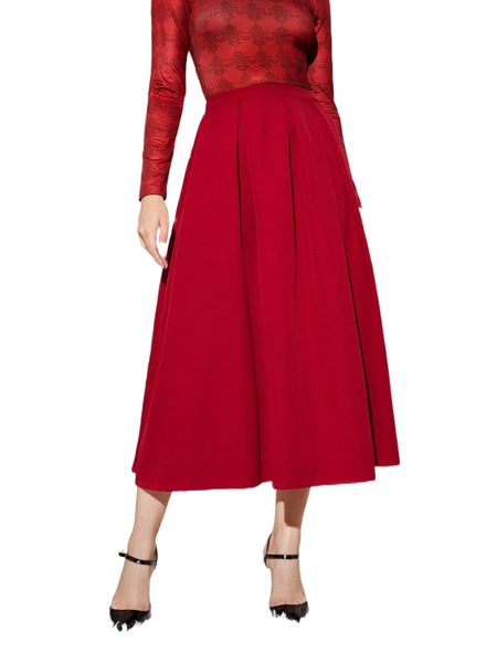 

x bashair alzhrani fold pleated solid skirt j6ri#, Black