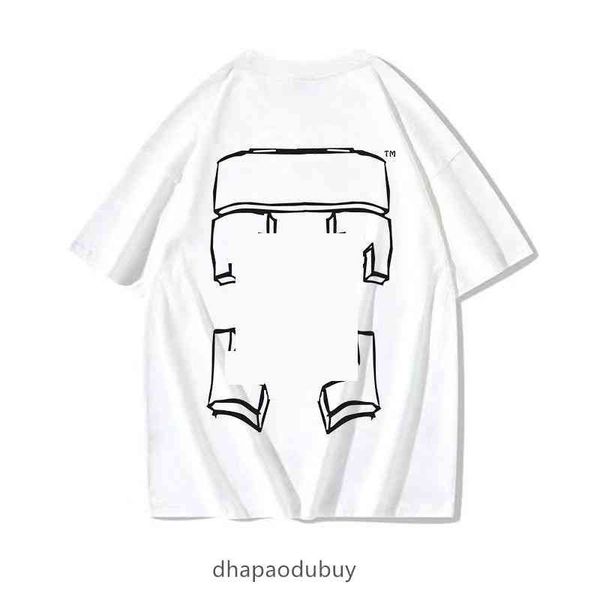 

brand spring and summer men's t shirts off turquoise flocked arrow sleeve t-shirt short tshirts for men designers ow pure cotton pp, White;black
