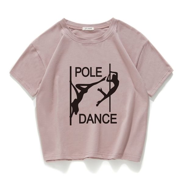 Pole Dance Grafik Lustige Casual Frauen Crop Top 100% Baumwolle Kurze T Shirt Frauen Camisetas Verano Mujer Frauen Kleidung Harajuku 220408