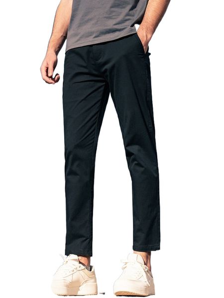 

men slant pocket carrot pants b1sc#, Black