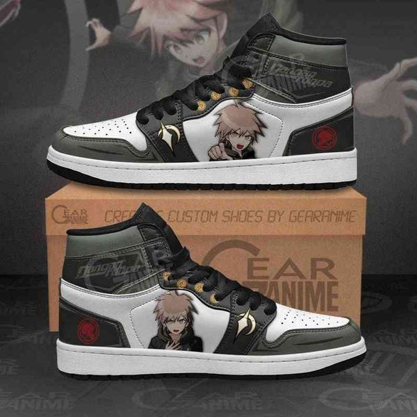 

naegi sneakers makoto danganronpa custom anime shoes, Black