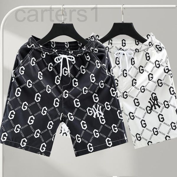

men's pants designer shorts men's beach pants lovers casual loose 5-point thin style wear fast dry holiday big size under fashion, Black