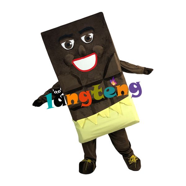 

mascot doll costume 1034 dark brown chocolate mascot costumes made in china for party, Red;yellow
