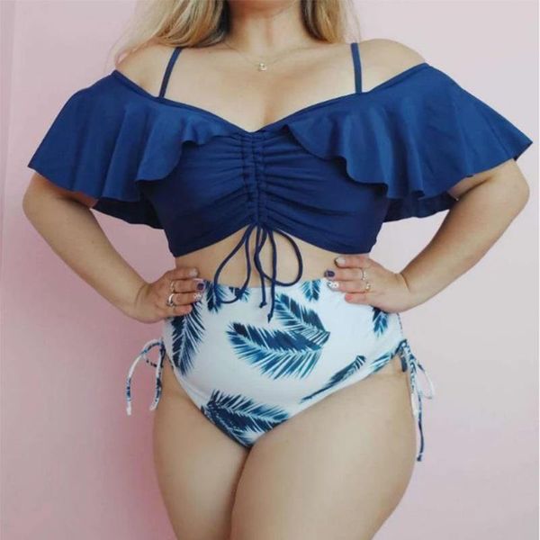 Moda de banho feminina Bikini 2022 A praia de verão em férias de maiô Fat Woman Draw Stringwomen's