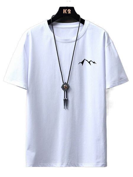 

men mountain print tee t1ng#, White;black