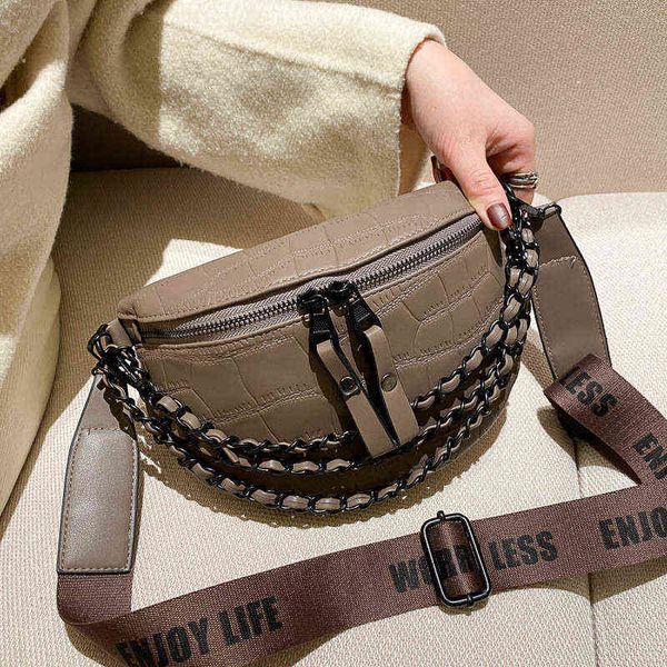 

brand designer chain waist bags women chest fashion crossbody female packs handbag fanny pack lady belt purse 220609