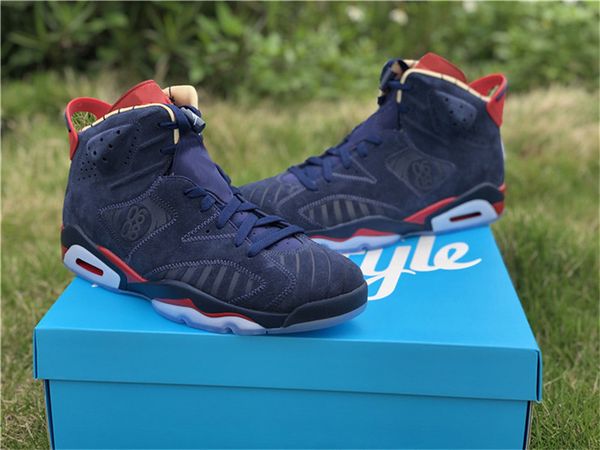 

shoes authentic 6 doernbecher 15th anniversary ci6293-416 midnight navy white varsity red metallic gold men basketball sneaker