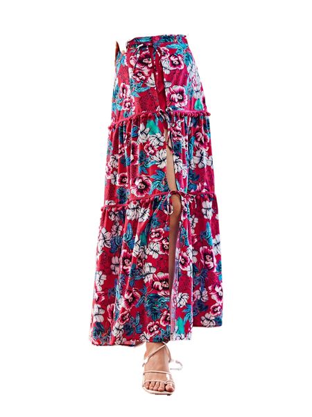 

x marcella brit pom pom detail floral skirt d6ef#, Black