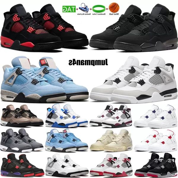 

shoes mens 4s sneaker basketball 4 red thunder university blue military black cat sail cement men women outdoor trainers sneakers