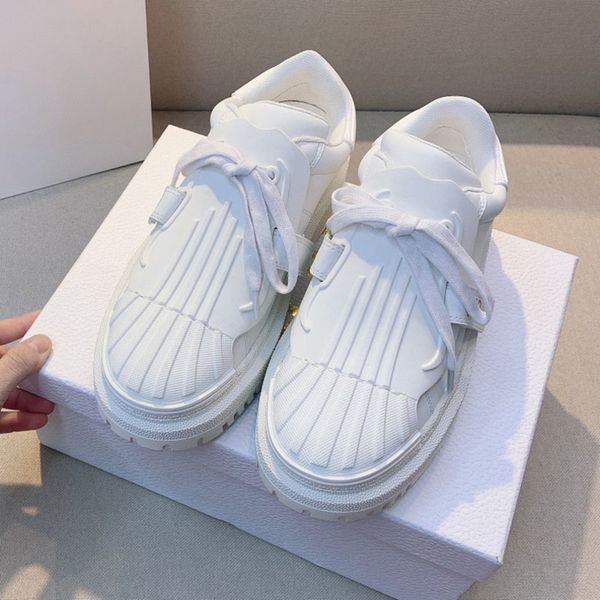 

spring platform boots luxurys designers shoes paris casual rubber leather black boot retro white sneakers women flat heel shell toe nude tra