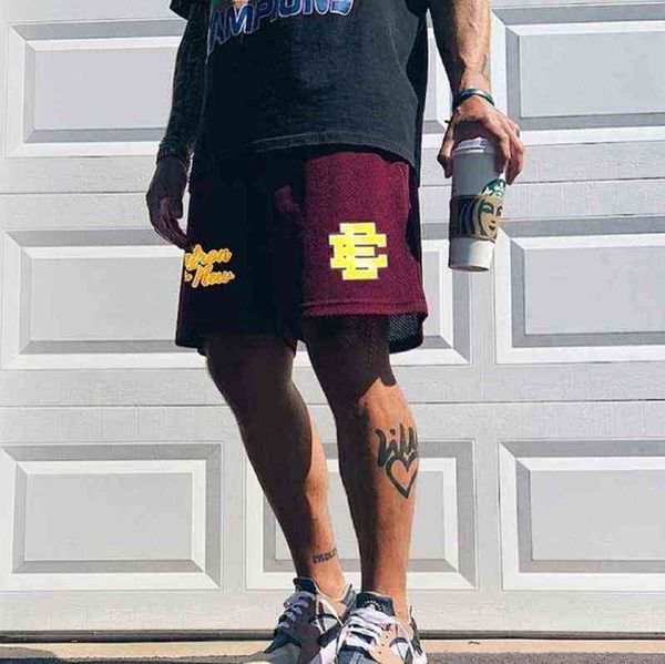 

eric emanuel ee basic short newyork city skyline men's casual shorts fitness sports pants summer gym workout mesh breathab women basket, White;black