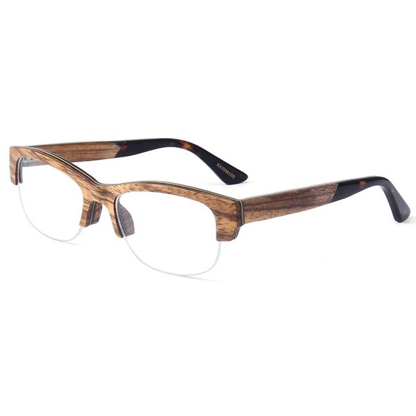 

shop eyeglasses onlines yiwu all wood plate optical myopia glasses frame half frame optical mirror eyepiece frame flat mirror, White;black