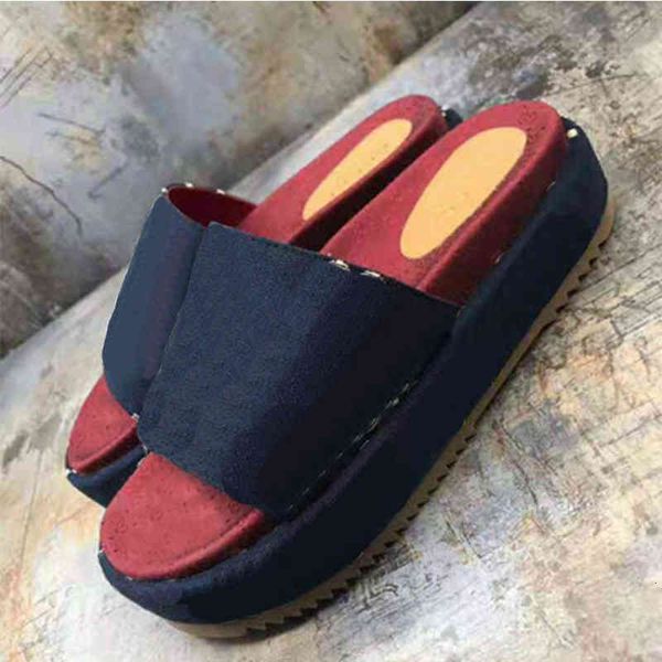 

slippers set classic lady woman strawberry beach thick bottom shoes platform alphabet sandals leather high heel h97c, Black