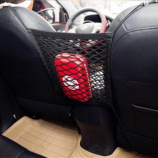 

car-styling universal nylon mesh car net storage pocket rear back seat organizer bags hanging luggage holder mesh in trunk