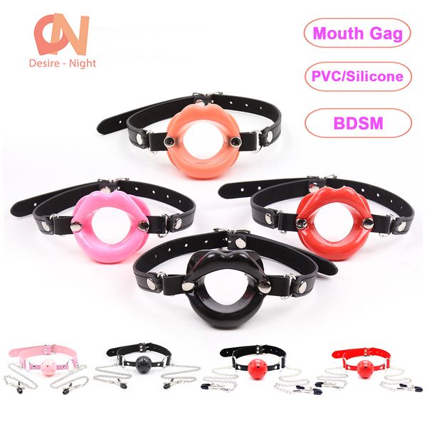 Open Boca Anel GAG Erótico Sexy Brinquedos para Mulheres Casais Escravo Bondage Equipamento Feminino BDSM Shop Intimista para Adultos 18 Jogos