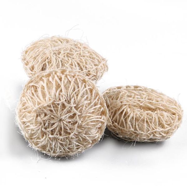 Sisal Banho Esponja Natural Orgânica Orgânica Plantada Balida Bola de Chuveiro Esfoliante Esfoliante Crochet Scrub Skin Buff Body Scrubber Sn6424