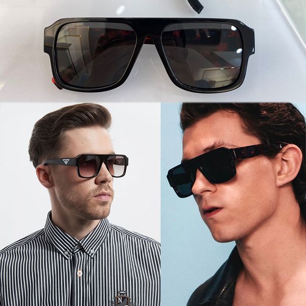 Óculos de sol masculino SPR22Y chá da tarde casual atividade masculina óculos de sol templo triângulo design lentes proteção uv condução ao ar livre qualidade superior com caixa original