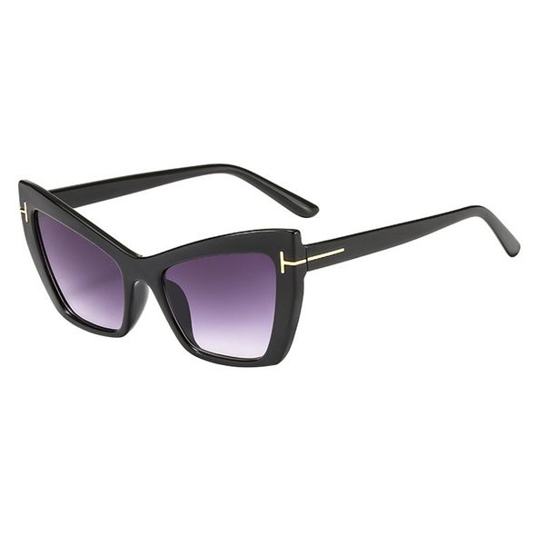 

new t-shaped cat's eye sunglasses flat women's fashion frame 9024, White;black