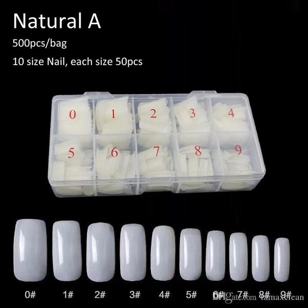 

false full cover nail tips resin extended fake nails transparent natural nail art tips manicure tools, Black
