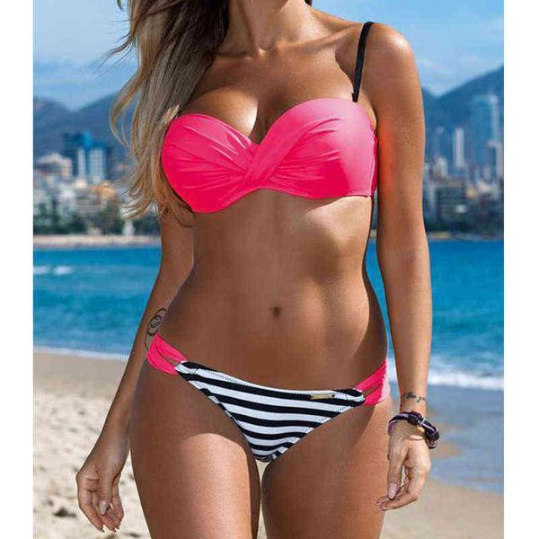 

bikini 262894 swimsuit stripe tight backl split swimsuit women, White;black