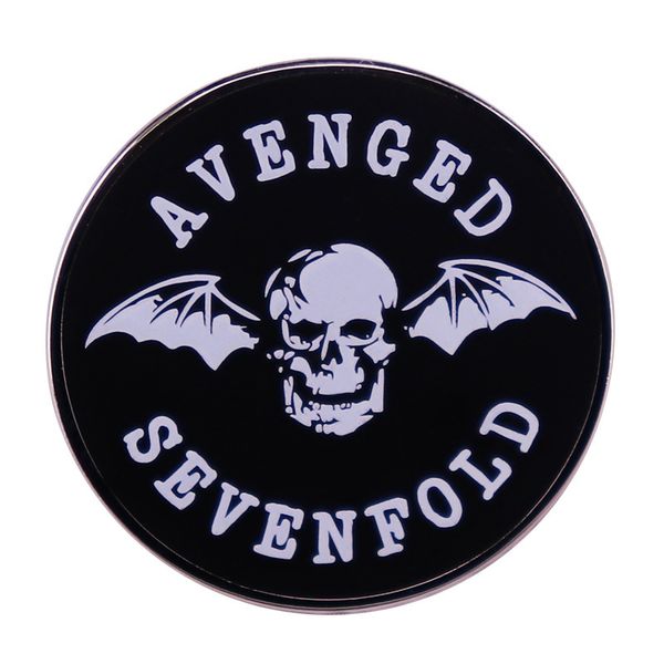 

avenged sevenfold pin skull bat flying brooch badge fashion jewelry decor, Blue