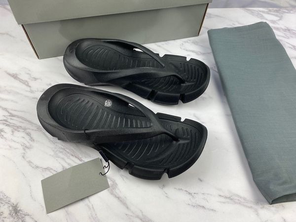 

with box fashion slides sandals man woman slipper gear bottoms flip flops casual shoes espadrilles heel genuine leather flip flops ladies sl, Black