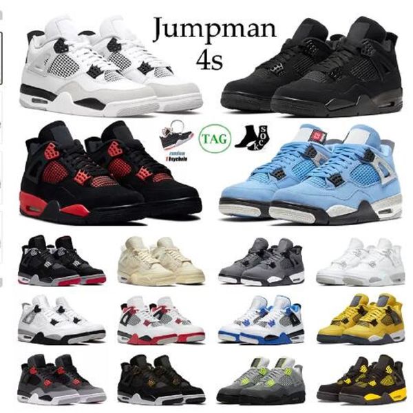 

og military black 4s basketball shoes men women jumpman 4 red thunder black cat infrared bred university blue cool grey mens trainers sport