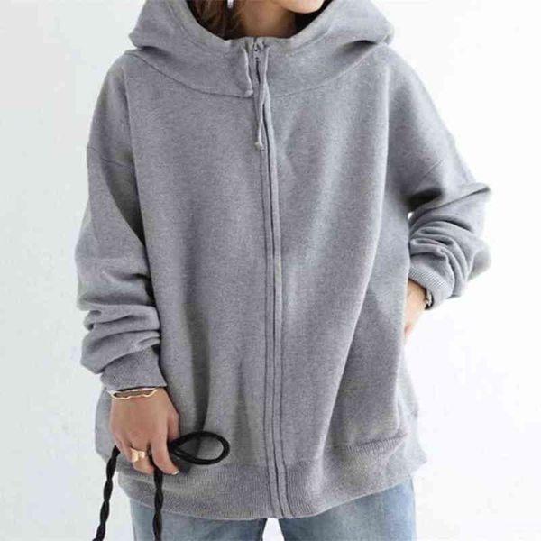 

korean fashion sweatshirt autumn casual oversized female hoodies hooded streetwear 2021 pullovers harajuku t220726, Black