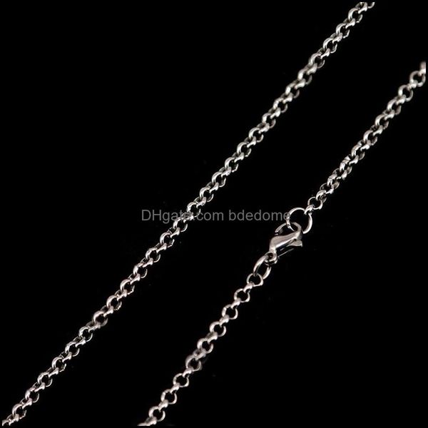 

chains 20 24 30 316l stainless steel 2.5mm width necklace chain for women men pendant rolo 2021 drop delivery bdedome dhcyz, Silver