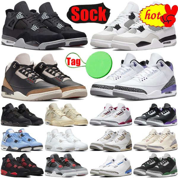 

boots military black cats canvas jumpman 4 4s mens womens basketball shoes sail