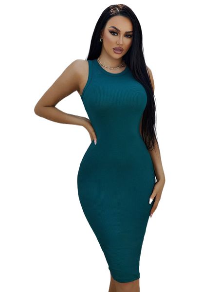 

sxy solid rib-knit bodycon dress d97h#, Black;gray
