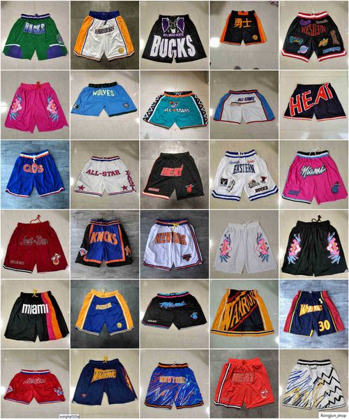 

men team basketball short don retro green shorts sport wear with pocket zipper sweatpants pant blue white pink black red stitched