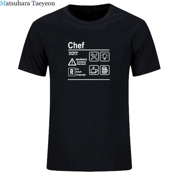 Erkek Tişörtler Komik Şef Tişörtler Unisex Grafik Moda Pamuk Doğum Günü Hediyesi Kısa Kol O boyun hip hop pişirme T-Shirt Yaz