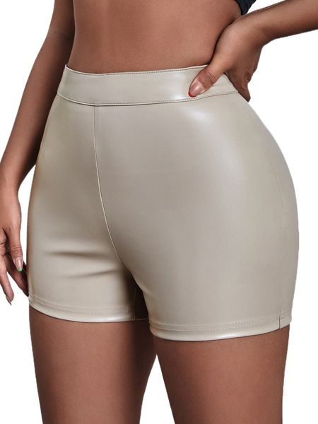 

sxy high waist pu leather shorts y6ip#, White;black
