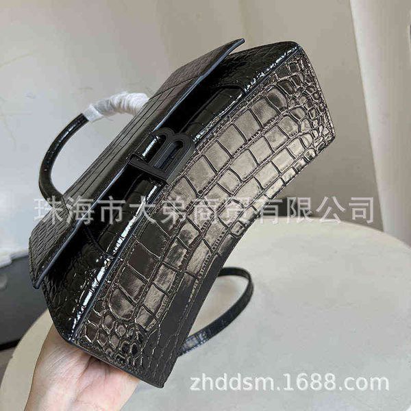 

designer bags high level bale'ciga's original leather hourglass bag black crocodile pattern black buckle paris fashion bag woman&#